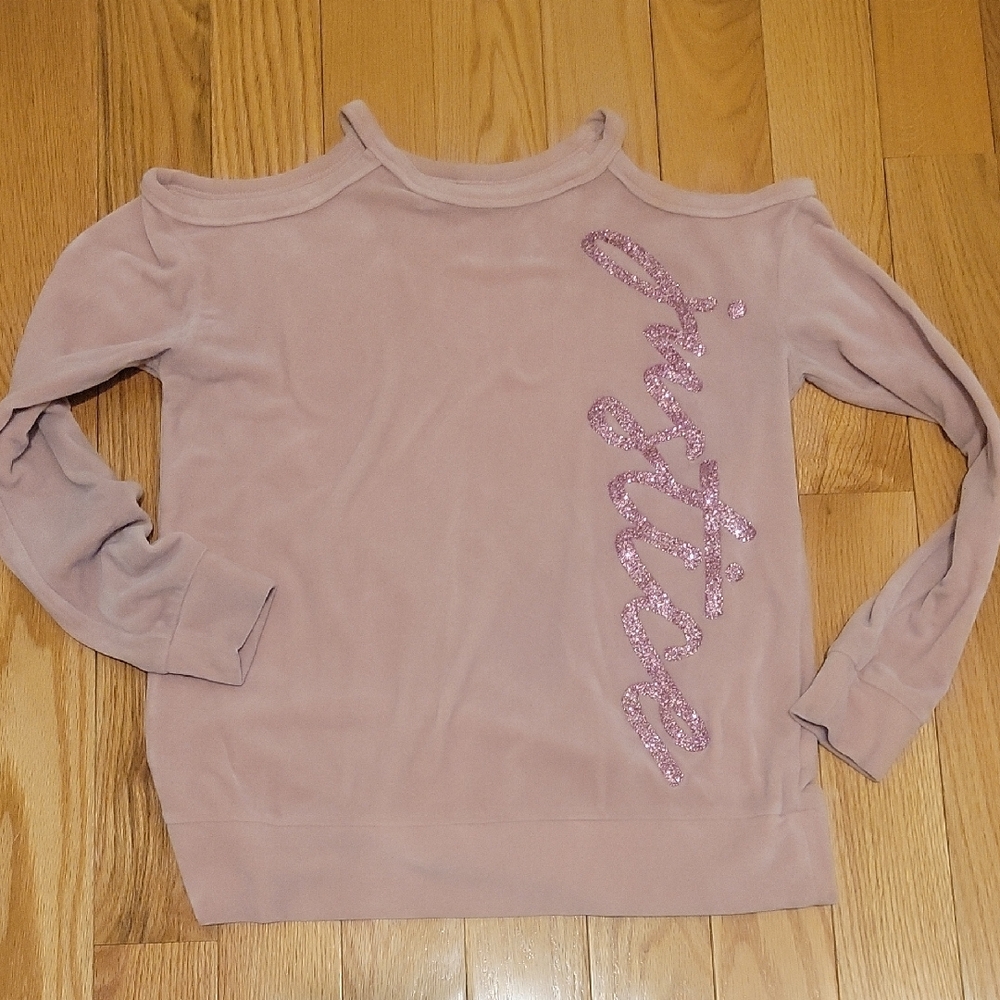 Justice Active Pink Velour Top
